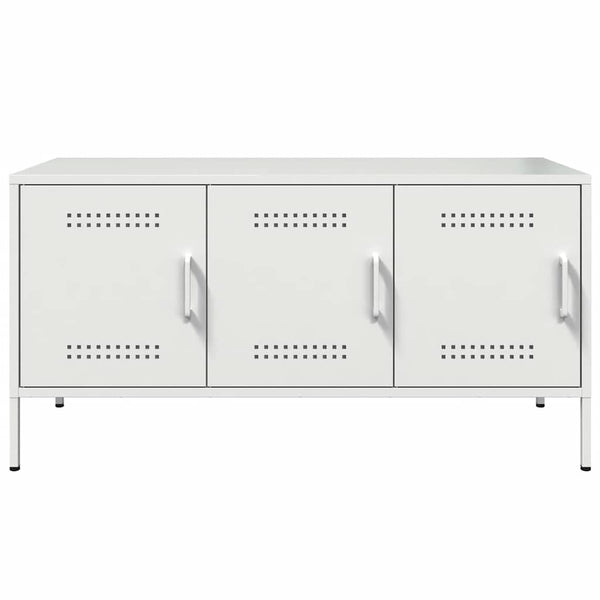 Weißer TV-Schrank Mallick 100,5x39x50,5cm (Stahl)
