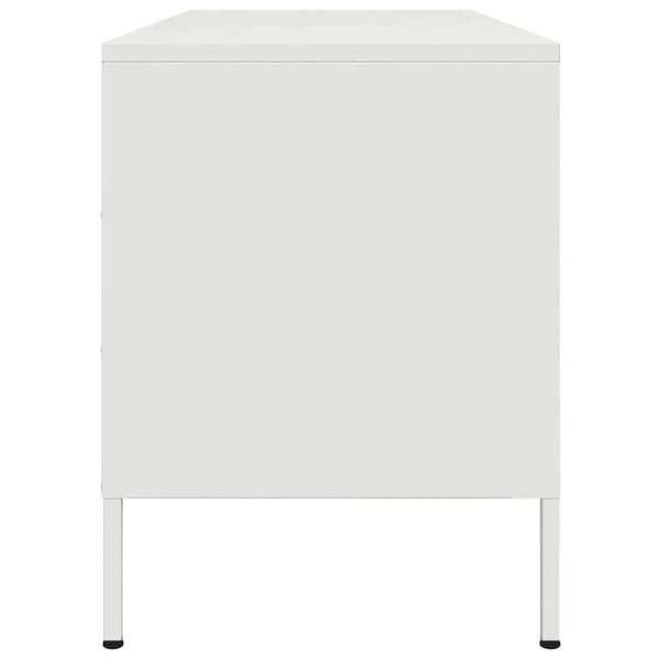 Weißer TV-Schrank Mallick 100,5x39x50,5cm (Stahl)