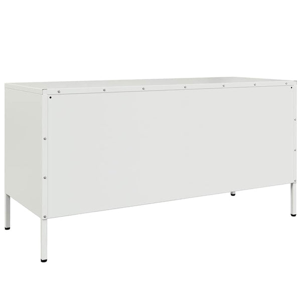 Weißer TV-Schrank Mallick 100,5x39x50,5cm (Stahl)