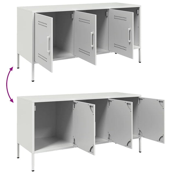 Weißer TV-Schrank Mallick 100,5x39x50,5cm (Stahl)