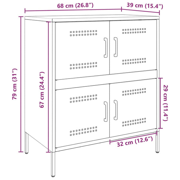 Schwarze Kommode Agaftia 68x39x79cm (Stahl)