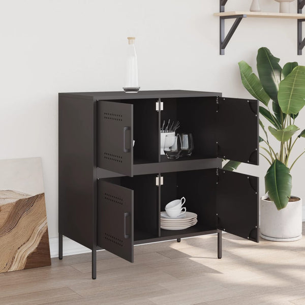 Schwarze Kommode Agaftia 68x39x79cm (Stahl)