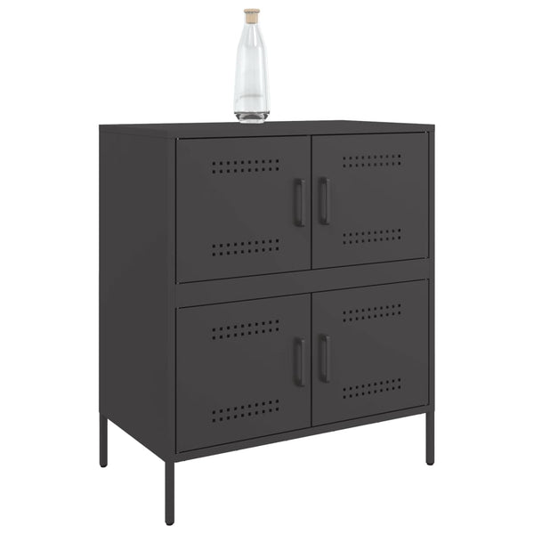 Schwarze Kommode Agaftia 68x39x79cm (Stahl)