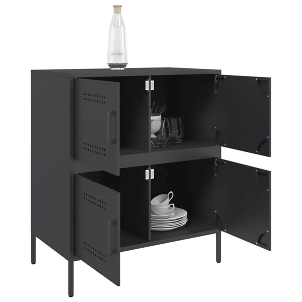 Schwarze Kommode Agaftia 68x39x79cm (Stahl)
