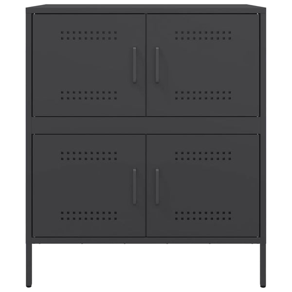 Schwarze Kommode Agaftia 68x39x79cm (Stahl)