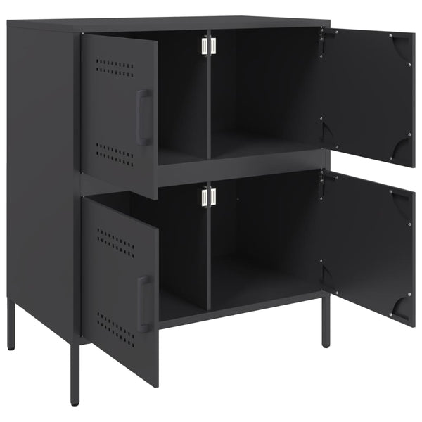 Schwarze Kommode Agaftia 68x39x79cm (Stahl)