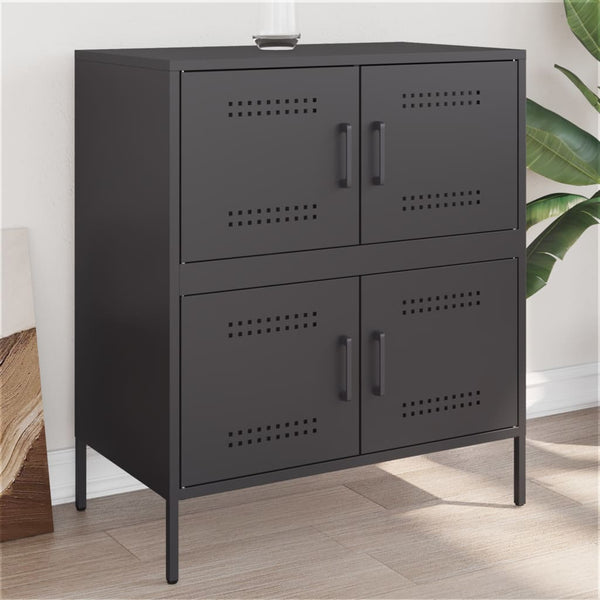 Schwarze Kommode Agaftia 68x39x79cm (Stahl)