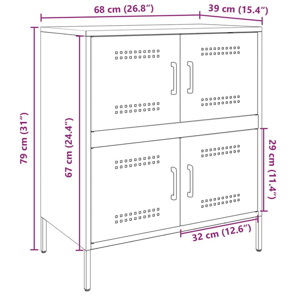 Pinke Kommode Agaftia 68x39x79cm (Stahl)
