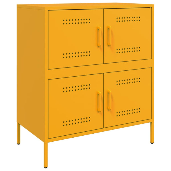 Senfgelber Nachttisch Agaftia 68x39x79cm (Stahl)