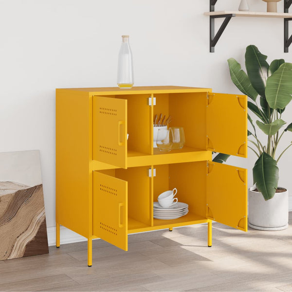 Senfgelber Nachttisch Agaftia 68x39x79cm (Stahl)