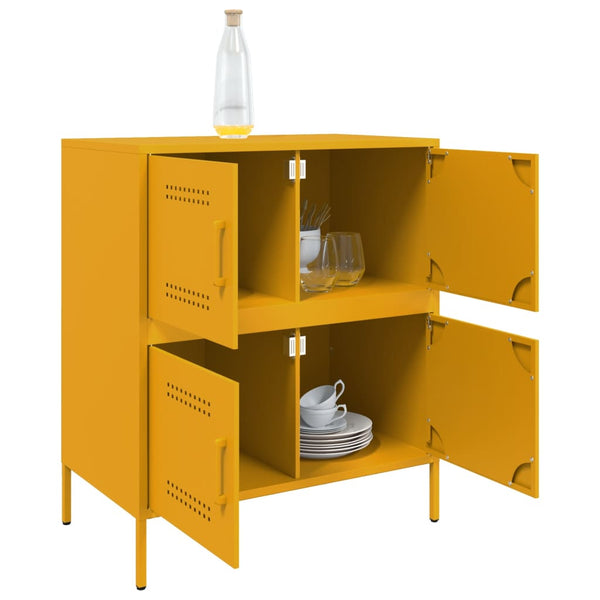Senfgelber Nachttisch Agaftia 68x39x79cm (Stahl)