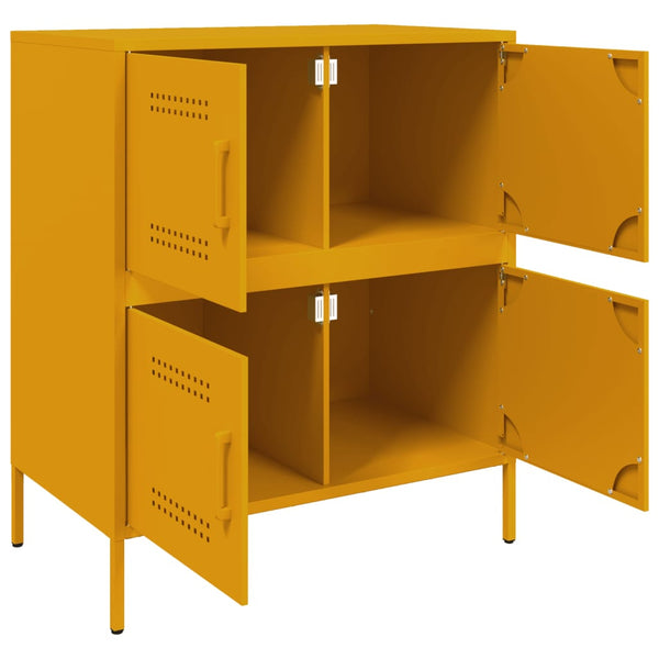 Senfgelber Nachttisch Agaftia 68x39x79cm (Stahl)