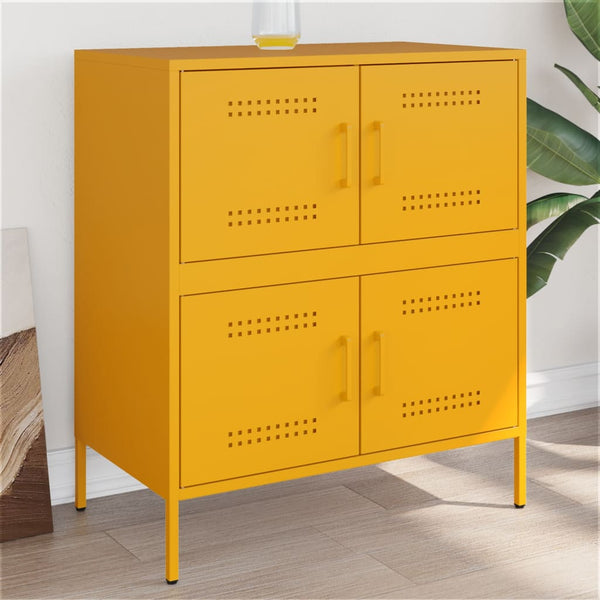 Senfgelber Nachttisch Agaftia 68x39x79cm (Stahl)