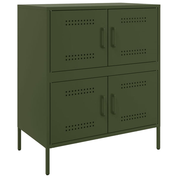 Olivgrünes Sideboard Agaftia 68x39x79cm (Stahl)