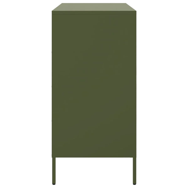 Olivgrünes Sideboard Agaftia 68x39x79cm (Stahl)