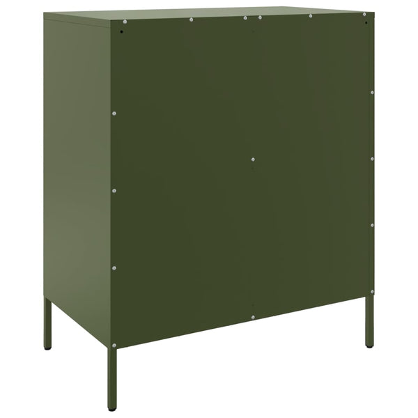 Olivgrünes Sideboard Agaftia 68x39x79cm (Stahl)