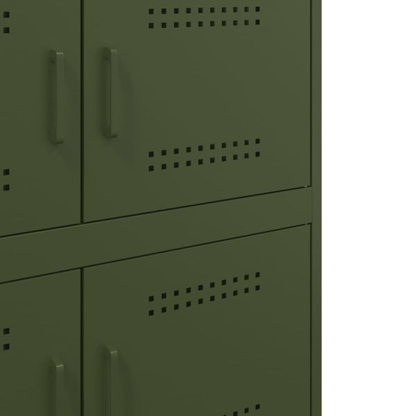 Olivgrünes Sideboard Agaftia 68x39x79cm (Stahl)