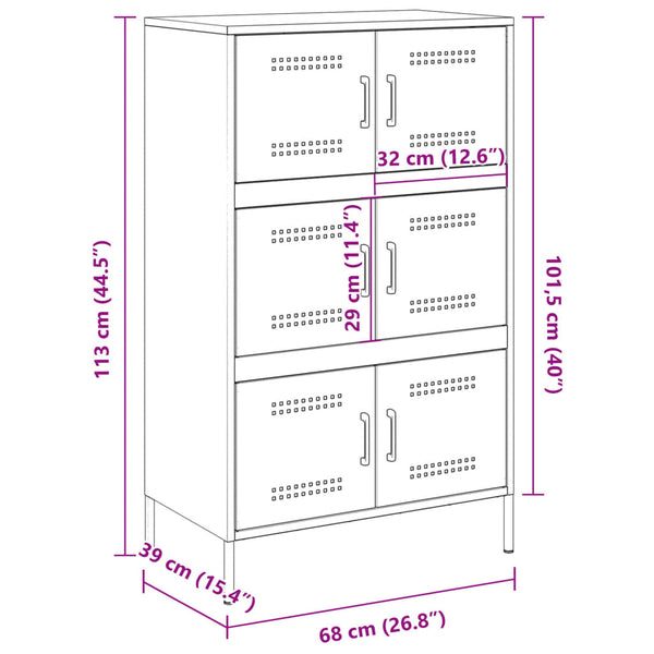 Anthrazit Schrank Nenad 68x39x113cm (Stahl)