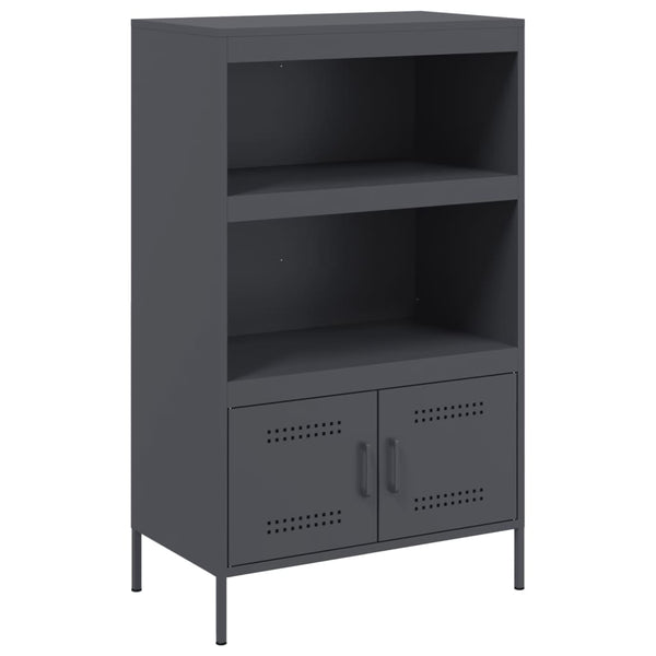 Anthrazitfarbener Schrank Octavel 68x39x113cm (Stahl)