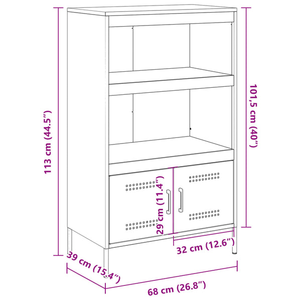 Anthrazitfarbener Schrank Octavel 68x39x113cm (Stahl)