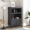 Anthrazitfarbener Schrank Octavel 68x39x113cm (Stahl)