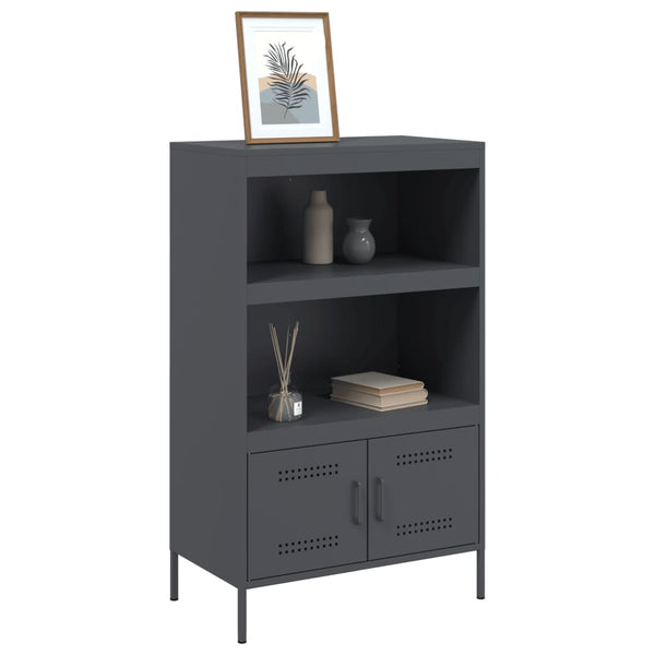 Anthrazitfarbener Schrank Octavel 68x39x113cm (Stahl)