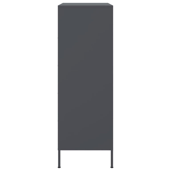 Anthrazitfarbener Schrank Octavel 68x39x113cm (Stahl)