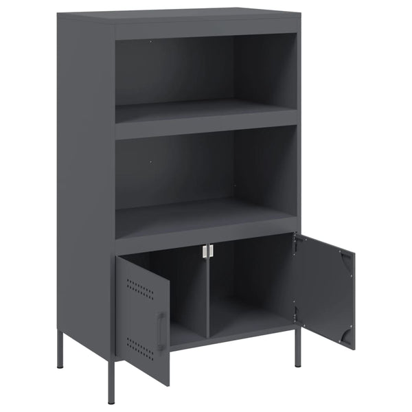 Anthrazitfarbener Schrank Octavel 68x39x113cm (Stahl)
