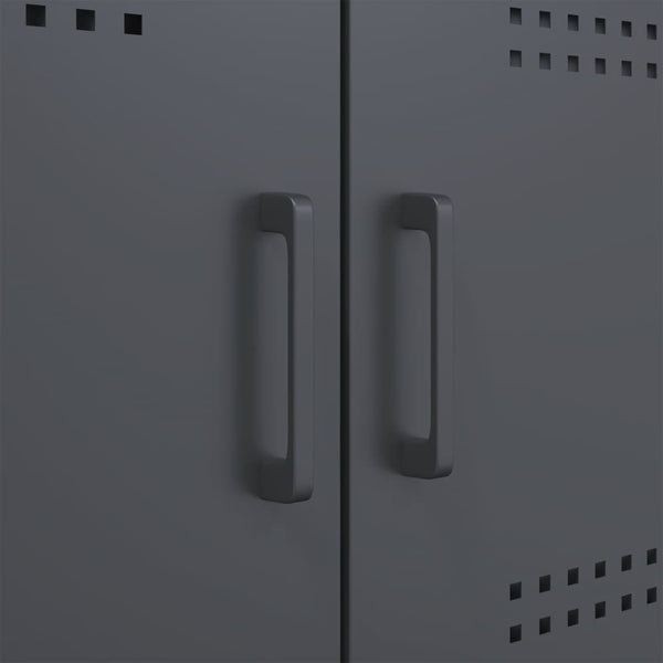 Anthrazitfarbener Schrank Octavel 68x39x113cm (Stahl)