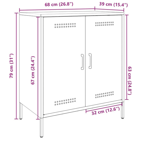 Schwarze Kommode Raleigh 68x39x79cm (Stahl)