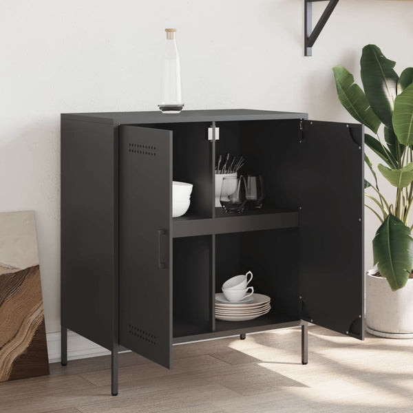 Schwarze Kommode Raleigh 68x39x79cm (Stahl)