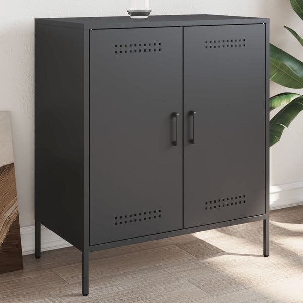 Schwarze Kommode Raleigh 68x39x79cm (Stahl)