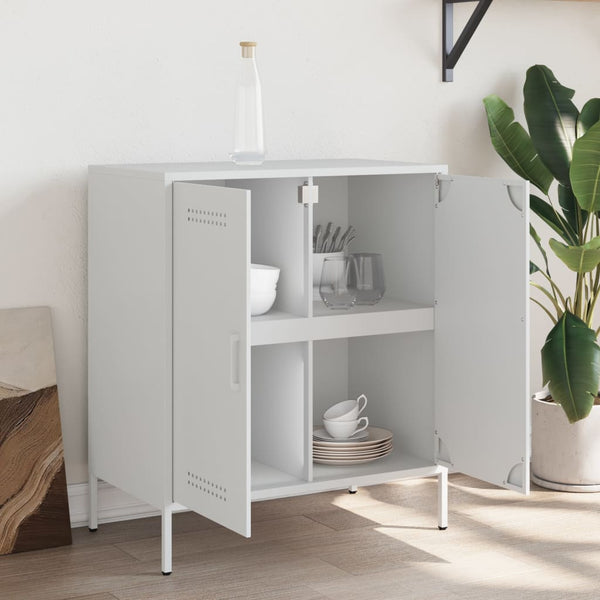 Weißes Sideboard Raleigh 68x39x79cm (Stahl)