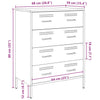 Sideboard Anthrazit Gruet 68x39x89cm (Stahl)