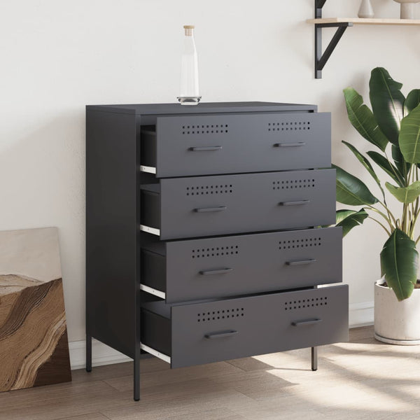 Sideboard Anthrazit Gruet 68x39x89cm (Stahl)