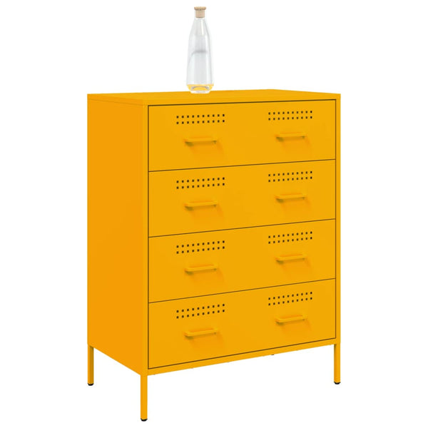 Senfgelber Nachttisch Gruet 68x39x89cm (Stahl)