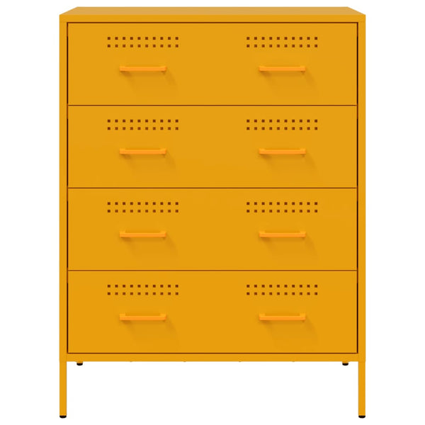 Senfgelber Nachttisch Gruet 68x39x89cm (Stahl)