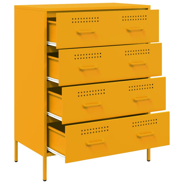 Senfgelber Nachttisch Gruet 68x39x89cm (Stahl)