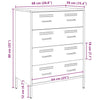 Weißes Sideboard Gruet 68x39x89cm (Stahl)