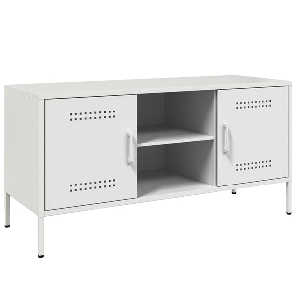Weißes TV-Lowboard Saint 100,5x39x50,5cm (Stahl)