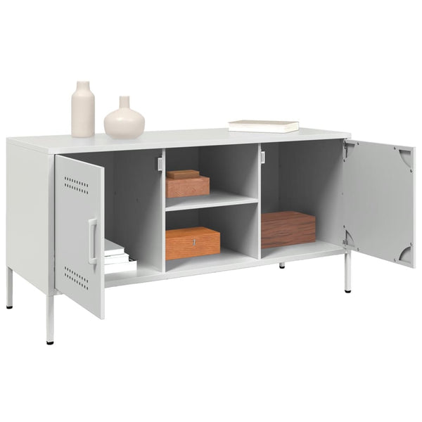 Weißes TV-Lowboard Saint 100,5x39x50,5cm (Stahl)