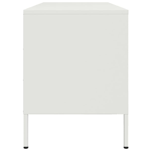 Weißes TV-Lowboard Saint 100,5x39x50,5cm (Stahl)