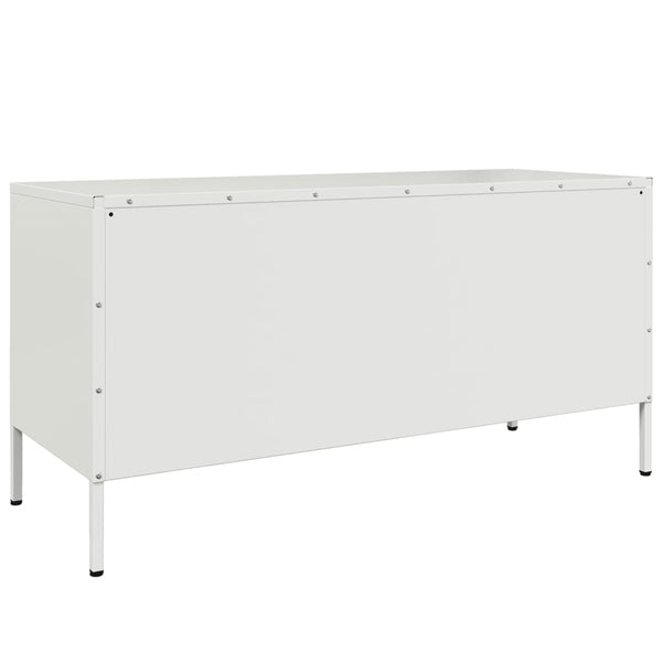 Weißes TV-Lowboard Saint 100,5x39x50,5cm (Stahl)