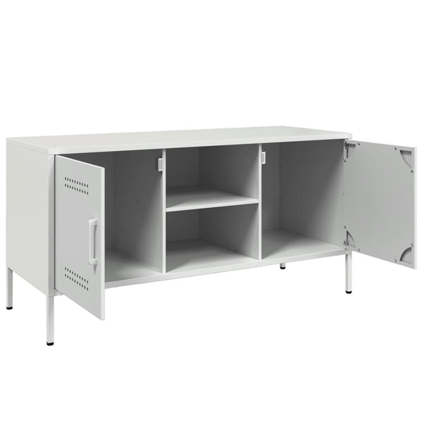 Weißes TV-Lowboard Saint 100,5x39x50,5cm (Stahl)