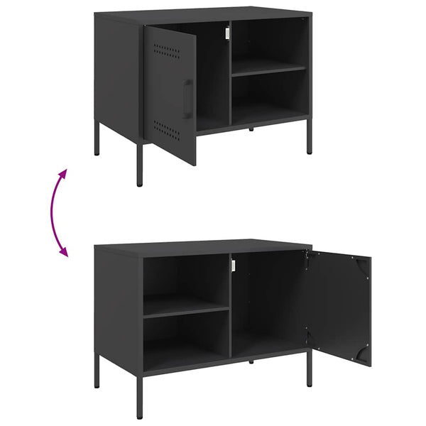 TV-Rack Cartagina, schwarz 68x39x50,5cm (Stahl)