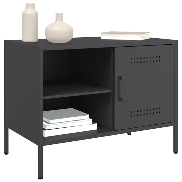 Schwarzes TV-Möbel Cartagina 68x39x50,5cm (2 St., Stahl)