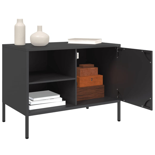 Schwarzes TV-Möbel Cartagina 68x39x50,5cm (2 St., Stahl)
