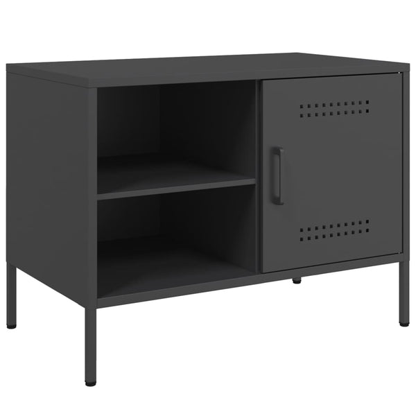 Schwarzes TV-Möbel Cartagina 68x39x50,5cm (2 St., Stahl)