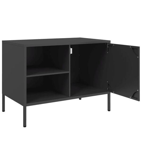 Schwarzes TV-Möbel Cartagina 68x39x50,5cm (2 St., Stahl)