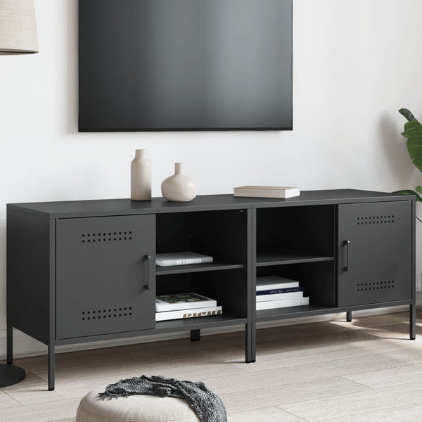 Schwarzes TV-Möbel Cartagina 68x39x50,5cm (2 St., Stahl)